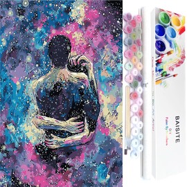 BAISITE Paint by Numbers Kit for Adults Beginners,16" Wx20 L Canvas for Painting Kits for Adults in Colorful Box-Cosmic Hug 8217