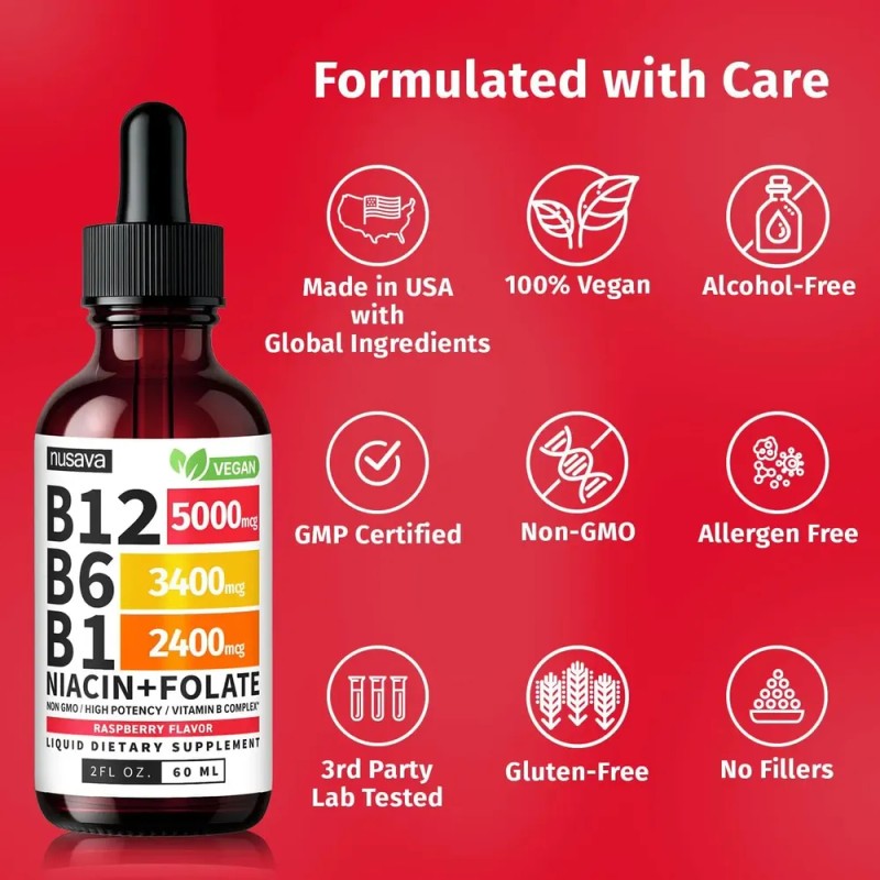 Nusava Complejo De Vitamina B12 Liquido Hecho En Usa