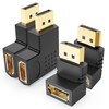 J&D 4-Piece Angled DisplayPort Adapters, 4 Pcs Male to Female