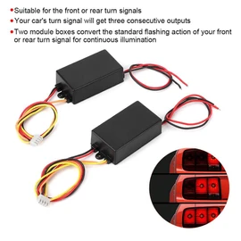 Controlador de luz trasera universal KIMISS, cajas de módulo de control de luz trasera de flash dinámico secuencial de 3 pasos(DC12V)