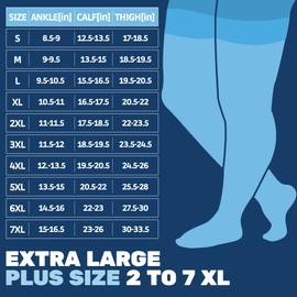 Thigh High Compression Socks for Men 20-30 mmHg - Full Length Compression Support Over Knee Stockings - Black, Large