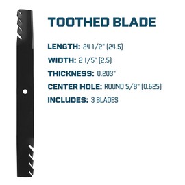 MOTIVITY 3 Pack Toothed Mower Blade Compatible with Exmark, Ferris, Gravely, Scag Toro Models 72" Decks 105-7711-03, 48112, 48113, 08898800, 08983800