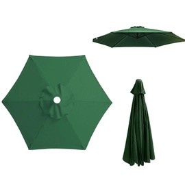 ZIAERKOR Replacement Parasol canopy for10ft 6 ribs, Patio parasol Replacement Canopy, Outdoor replacement parasol cover surface polyester UV blocking (Green, 10ft/6 ribs)