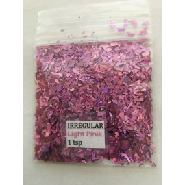BabyEmma Solvent Resistant IRREGULAR shape Glitter(LIGHT PINK) Nail Art Face Craft-tsp-US