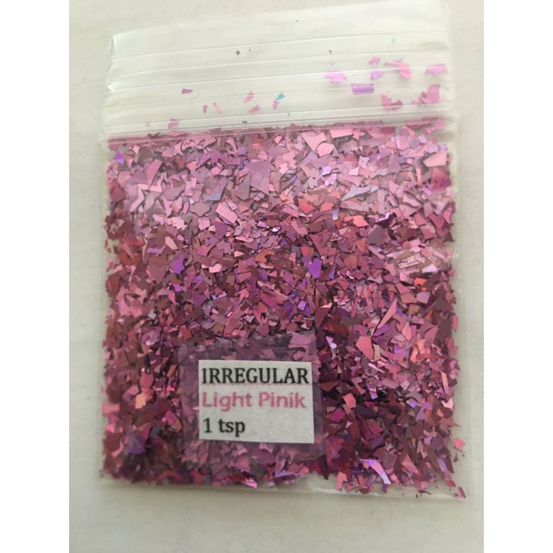BabyEmma Solvent Resistant IRREGULAR shape Glitter(LIGHT PINK) Nail Art Face