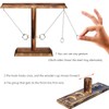 YEAPEAK Wooden Ring Toss Game, Hooks Ring Toss Game, Hook