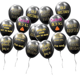 YiiiGoood 16PCS(8 Slogans) Adult Cynical Abusive Birthday Balloons Funny Rude Hilarious Lettered Latex Balloons Offensive Prank Birthday Party Decorations