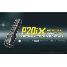 Nitecore Value Bundle P20iX USB-C Type-C USB LED Flashlight - 4000 Lumen - w/Premium Accessories- 2X Extra NL2150HPi and Eco-Sensa Belt Holster