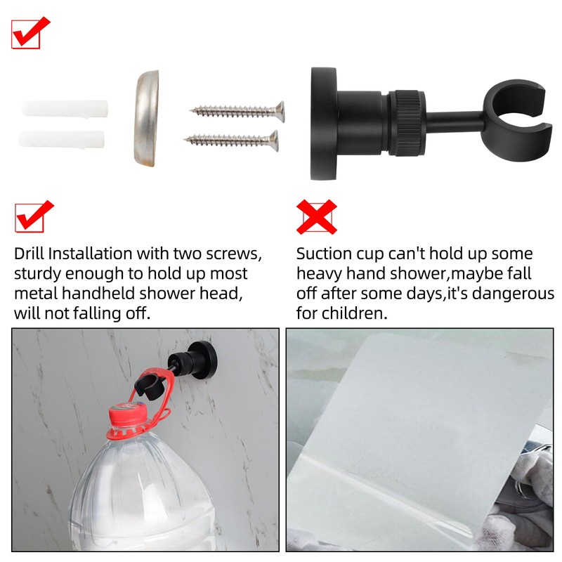 PHASAT Handheld Shower Head Holder Adjustable Solid Brass Handheld Shower