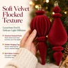 8 Pcs Burgundy Christmas Decorations, Finial Velvet Baubles Ornaments