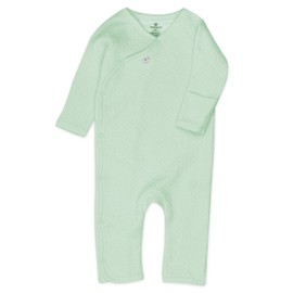 HonestBaby baby-boys Romper Coverall Sets One-piece Jumpsuit Organic Cotton for Infant Baby Boys, Girls, Unisex, Sage, 12 Months