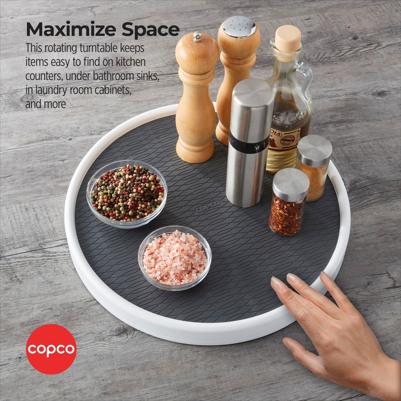 Copco Pro 15-Inch Lazy Susan Turntable, Non-Skid Pantry or Cabinet