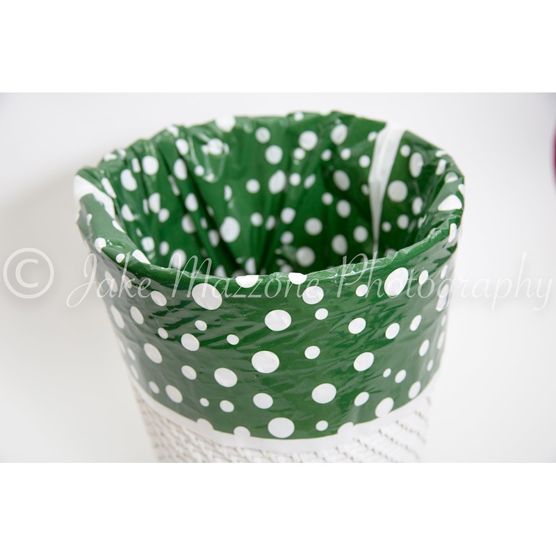 Designerliners Waste Basket Liner Bags - Green Polka Dot 12