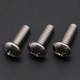 #6-32 x 5/8" inch (100 pcs) Phillips Pan Head Machine Screw Bolt, 304 Stainless Steel 18-8 Rounded Head Screws, UNC Full Thread, Bright Finish
