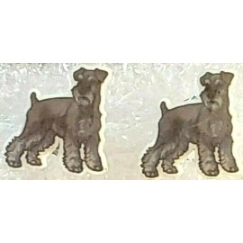 Schnauzer Dog Teeny Tiny Flat Acrylic Post Stud Earrings Jewelry