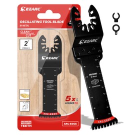 EZARC Bi-Metal Arc Edge Oscillating Tool Blade, 2-11/16" Extra-Long Japanese Teeth Oscillating Saw Blades for Clean Cuts in Hard Wood & Plastic, Universal Fit Multitool Blades, 5-Pack