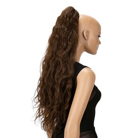 CAISHA 70 cm Extra Long Voluminous Wavy Clip-In Hairpiece Ponytail Braid Heat Resistant Synthetic Brown H724
