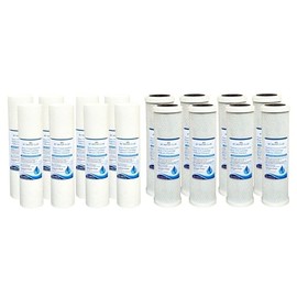 SCBCO 2 Stage Whole House Water Filter Replacement Pack Set with Sediment and Coconut Bock Cartridges, Fits MWC-DUALWHS, MWC-DUAL-BH34, MWC-DUAL-CH34, and ROR-2S2Y (2)