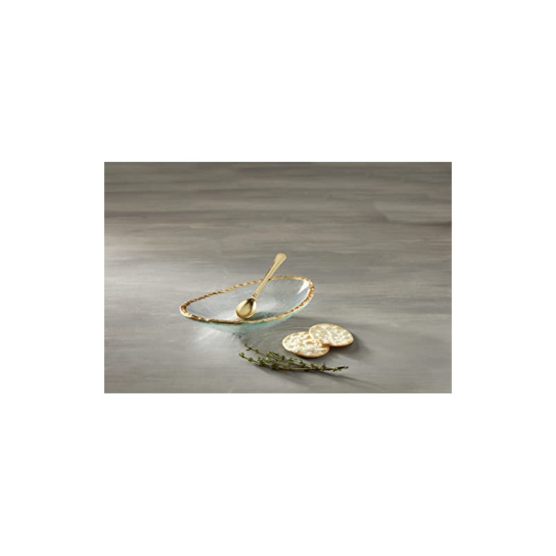 Mud Pie Gold Glass Dip Bowl Set, 7.5" x 1.75"