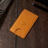 WASAMA 3 Card Slots Unisex Leather Stick-on Cellphone Card Holder