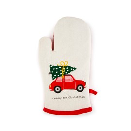 Excelsa Ready for Christmas Oven Glove, One Size, 100% Cotton Lining, Polyester Filling