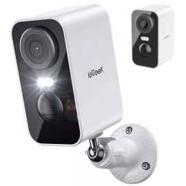 ieGeek Outdoor WiFi Battery Powered Security Camera with Spotlight & Siren Alarm