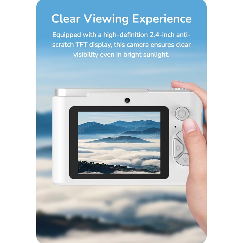 4K Digital Camera, 8MP Vlogging Camera, 64GB Memory Card Support,