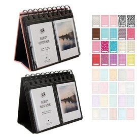 IMPACT Online Cheki Album Photo Mini Album Tabletop Instax Checkbook Set of 2 (Black & Pink)