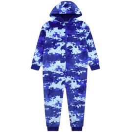 Harry Bear Onesie Children's Camo Pyjamas for Boys Fleece Pyjamas Children, blue