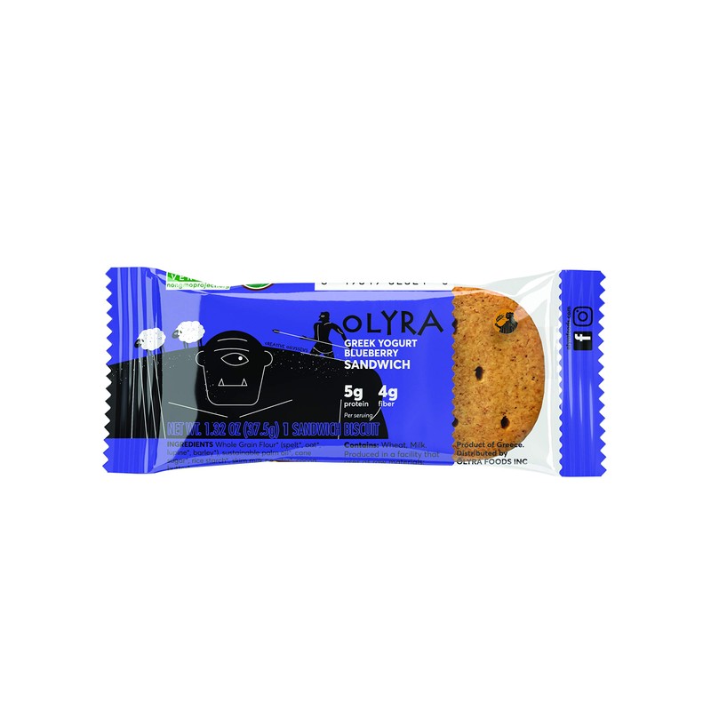 OLYRA Organic Sandwich Biscuits Greek Yogurt & Blueberry-Low Sugar High