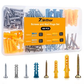 Zynthor Screws and Wall Plugs Set, Plasterboard Fixings, 160Pcs