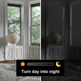 RYB HOME Grey Blackout Classroom Door Window Cover for Small Window, Adhesive Thick Layer Room Darkening Window Curtain Lockdown Shades for French Door Pricacy, W 8 x L 36, 1 Panel