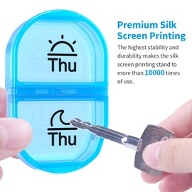 Weekly Pill Organizer 2 Times a Day, ZIKEE AM PM Pill Box with 7 Detachable Pill Case, BPA-Free & Portable 7 Day Pill Organizer with Large Storage to Hold Medication, Vitamins and Fish Oils