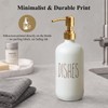 Matte White Glass Dish Soap Dispenser 16Oz with Gold Stainless