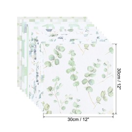 PATIKIL 12x12 Scrapbook Specialty Paper, 24 Sheet Double-Sided Leaf Style Decorative Craft Paper Creative Sheet for Photo Decor Journal DIY Card,Light Green