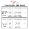 meioro Round Tablecloth Beige White Soft Plain Striped Linen Table