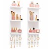3 Tier White Floating Wall Vanity Shelf with 8 Crystal
