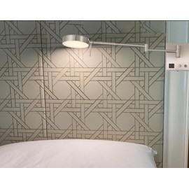 HomeFocus Swing Arm Wall Light,Bedside LED Reading Wall Light with USB Charging,Multi-Function Wall Lamp,Bedside Dimmable Wall Sconces,Adjustable LED Color and Brightness,Metal,Satin Nickel.