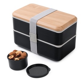 EOIMS Bento Lunch Boxes for Adults Leakproof Japanese Food Containers for Kids Stackable Lunch Box for Women Men Includes Sauce Pots Cutlery BPA Free 1400ml