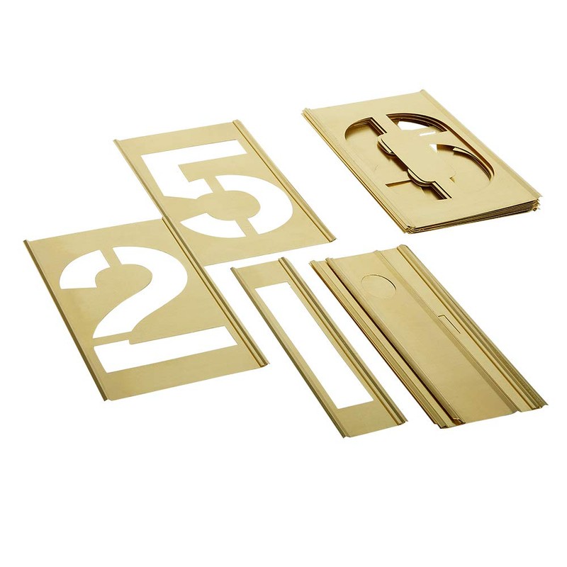 Stencil Set-Numbers 5" Brass 15Pcs.