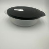 Tupperware CrystalWave Lunch Microwave Round Dish 4.25 Cup Sheer Black