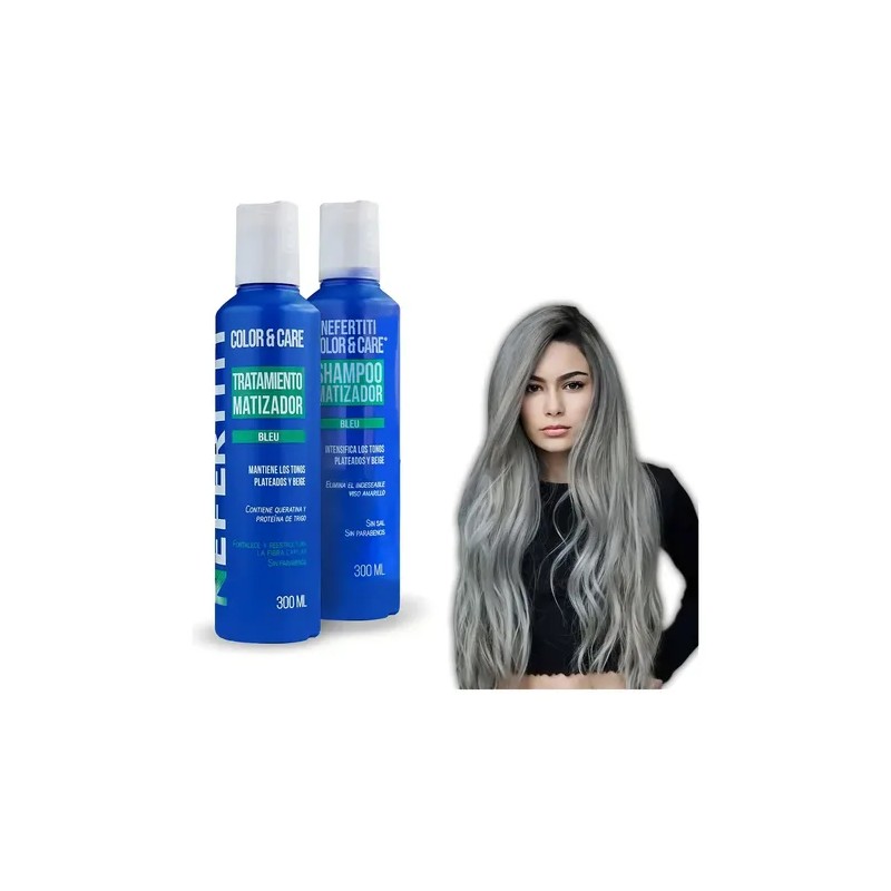 Shampoo Matizador Y Tratamiento Para Platinar Canas Y Mechas
