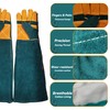 FelRelWel Animal Handling Gloves,23.6" Long Sleeves Gauntlet,Safety Work Glove, Cowhide