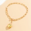 Chunky Gold Heart Necklaces for Women 14K Gold Puffy Heart