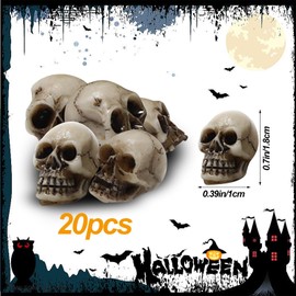 TOPZFL Pack of 20 mini skull figures, mini skull flower pot decoration, human skull model, plastic skull head, mini skull decoration, for party decoration, scary party.