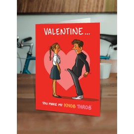Brainbox Candy - Funny Valentines Card - 'You Make My Knob Throb' - Cheeky Valentine's Day Cards - For Him Her Boyfriend Girlfriend - Husband Wife Partner Friend - Witty Amusing Humour