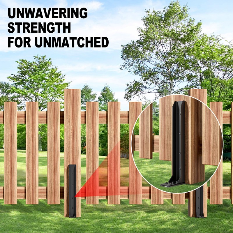 HuaSheWJ Fence Post Repair Kit，Heavy Duty Steel Fence Post Anchor