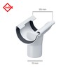 INEFA Drain pipe semicircular, PVC NW125/DN75 white hanging pipe gutter