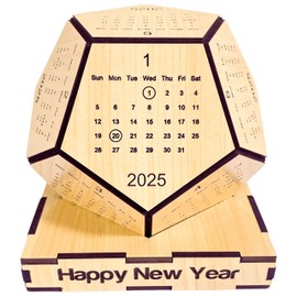 Wooden Desk Calendar 2025, Funny Office Gifts for Coworkers, Mens Office Desk Accessories, White Elephant Gifts for Adults, Cool Gifts for Bosses, DnD Gifts for Men, Christmas New Year Gift Ideas