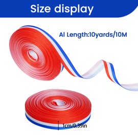 Haakong 6 Rolls Patriotic Ribbon 4th of July Ribbons 3/8 Inches 60 Yards Red White Blue Ribbon Patriotic Stars Polka Dot Stripes for Crafts Gift Wrapping DIY Patriotic Decor Party Supplies